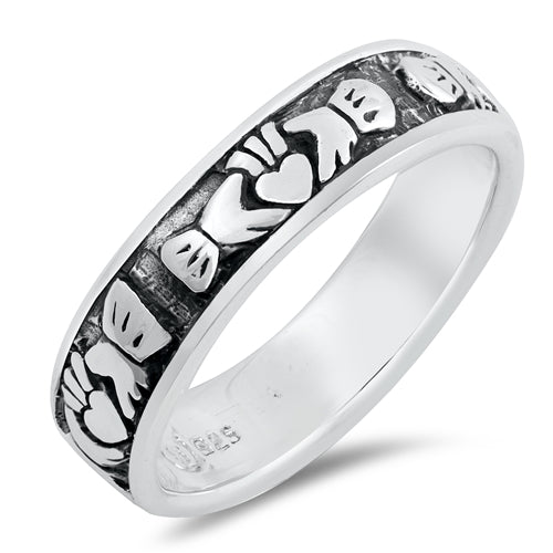 Silver Claddagh Friendship Ring