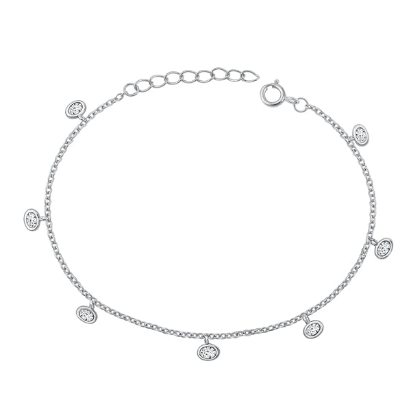 Silver Oval CZ Bracelet