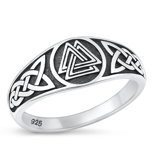 Silver Celtic Valknut Ring