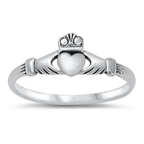 Silver Claddagh Heart Ring