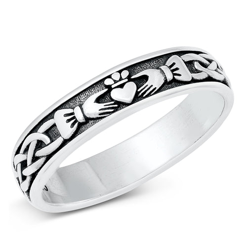 Silver Claddagh Friendship Ring