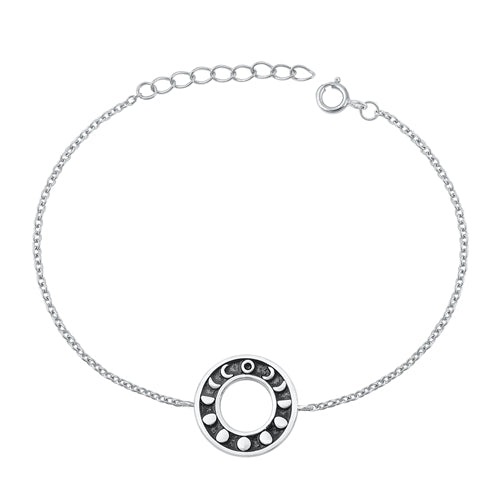 Silver Moon Phase Bracelet