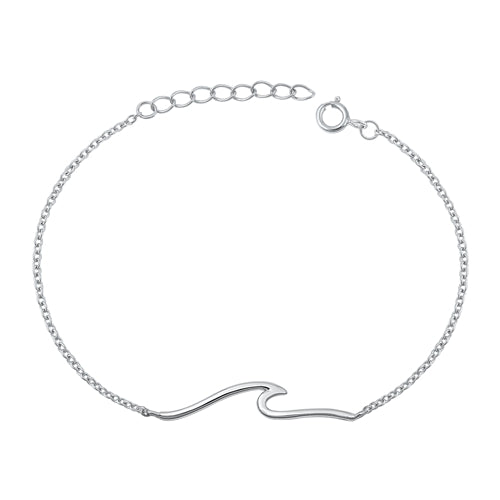 Silver Ocean Wave Bracelet