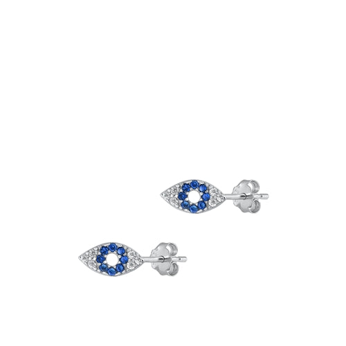 Silver Eye CZ Earrings