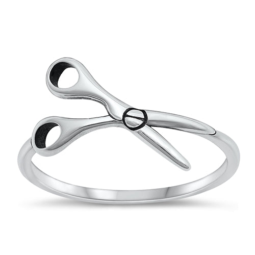 Silver Scissors Ring