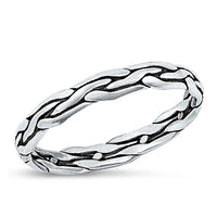 Silver Braided Rope Ring