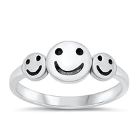 Silver Happy Face Ring